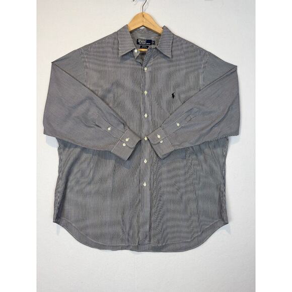 Polo Ralph Lauren Andrew Gray Button Down Cotton Oxford Shirt Large 17 1/2 32/33 - Picture 1 of 4